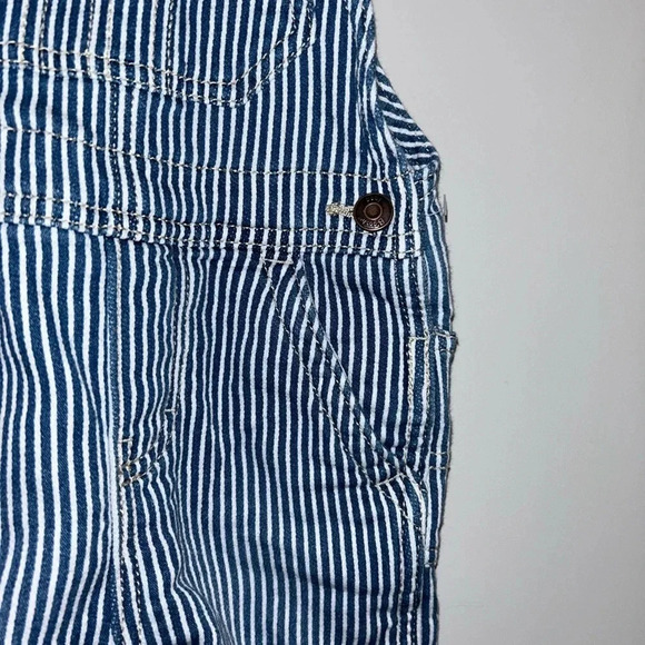 Oshkosh B'gosh Baby Boy blue  and white stripped overalls 18 months - Picture 4 of 10